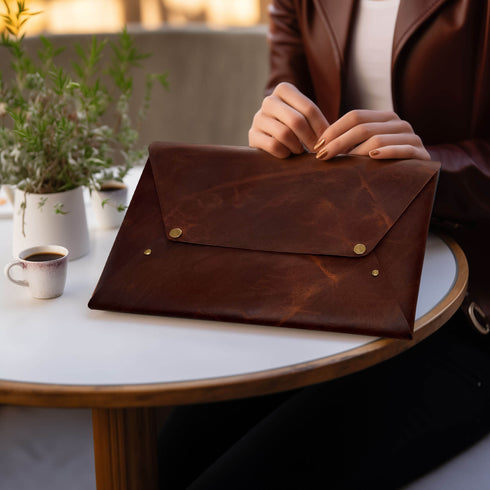 Custom Handcrafted Leather MacBook Sleeve